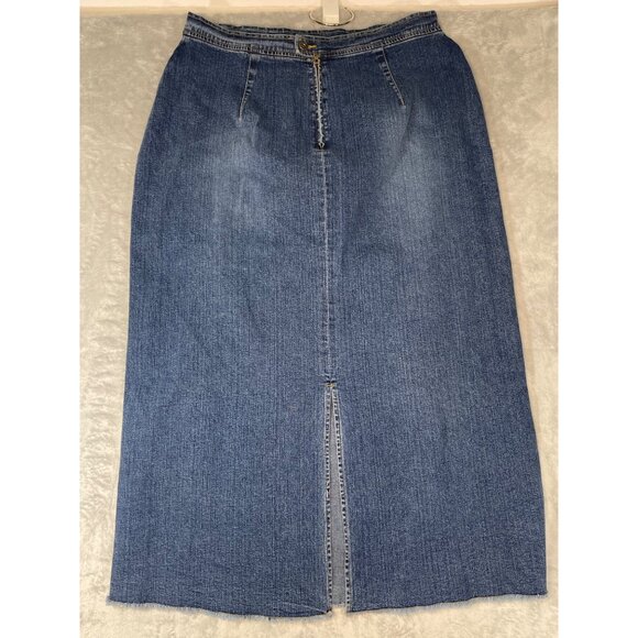 L.A, Blues womens plus size 18W stretch denim jean long skirt split 13" and leng - Picture 2 of 16